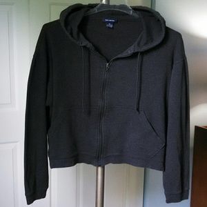 The Limited Gray Boxy Zip Up Hoodie